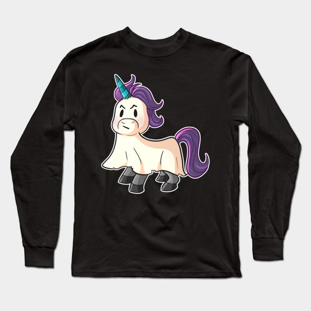 Ghost Unicorn - Spoopy Kawaii Cute Long Sleeve T-Shirt by Wanderer Bat